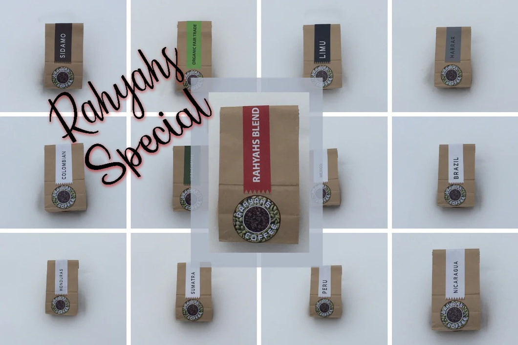 Rahyahs Special! Bundle of our 13 different origin coffee samples... Hooray!